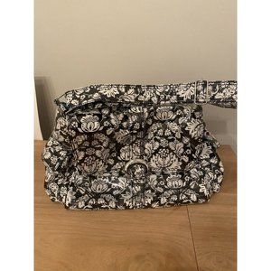 Kalencom Baby Diaper Bag Nylon Black White Floral EUC No Signs Of Wear